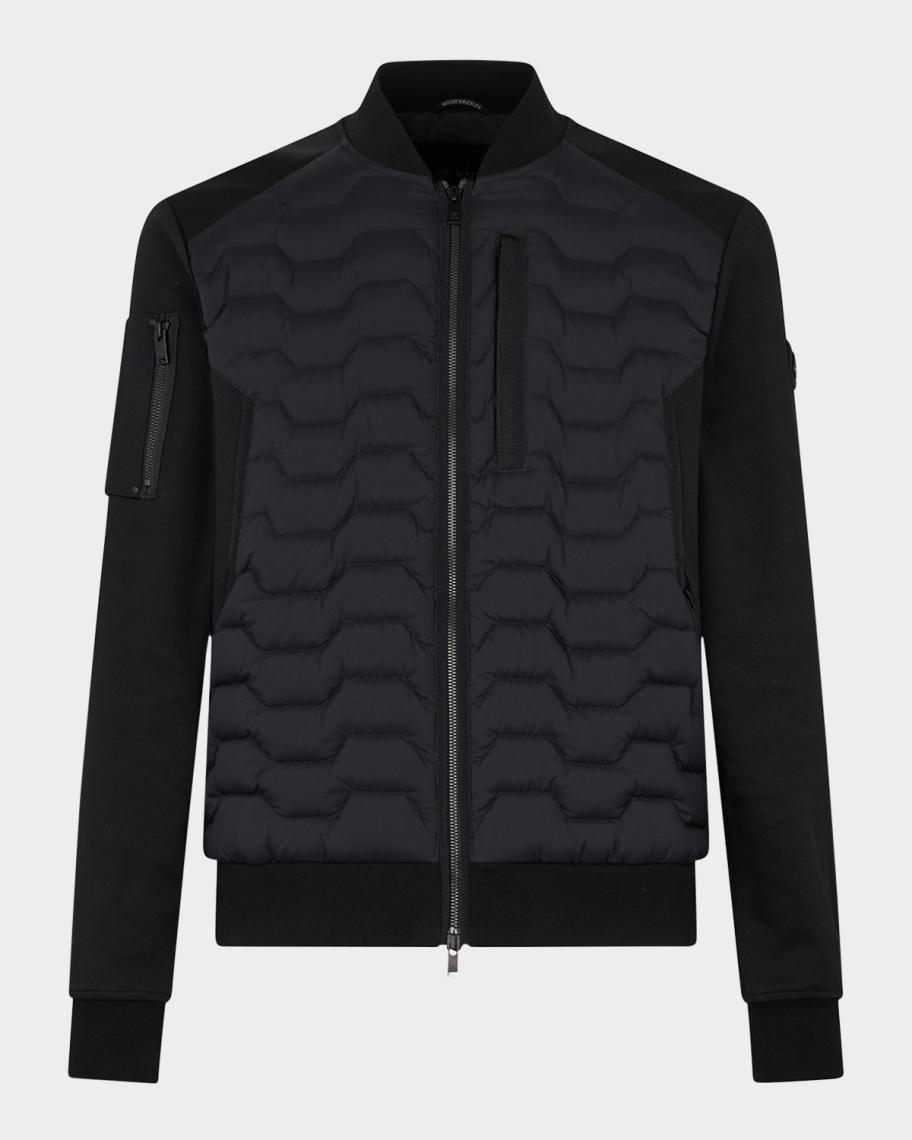 Moose Knuckles Men's Granite Down Hybrid Bomber Jacket | Neiman Marcus
