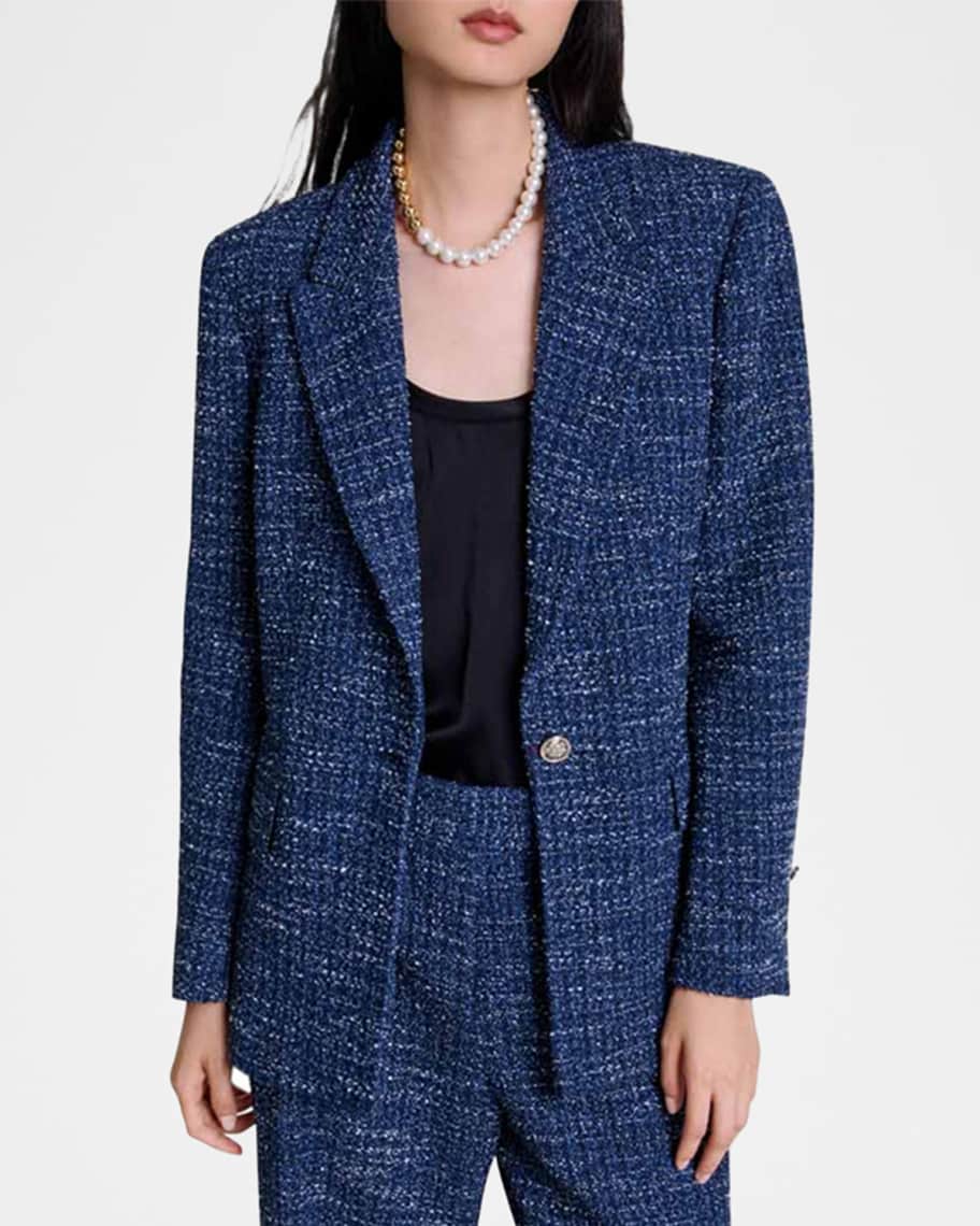Maje Volicy Metallic Tweed Blazer | Neiman Marcus