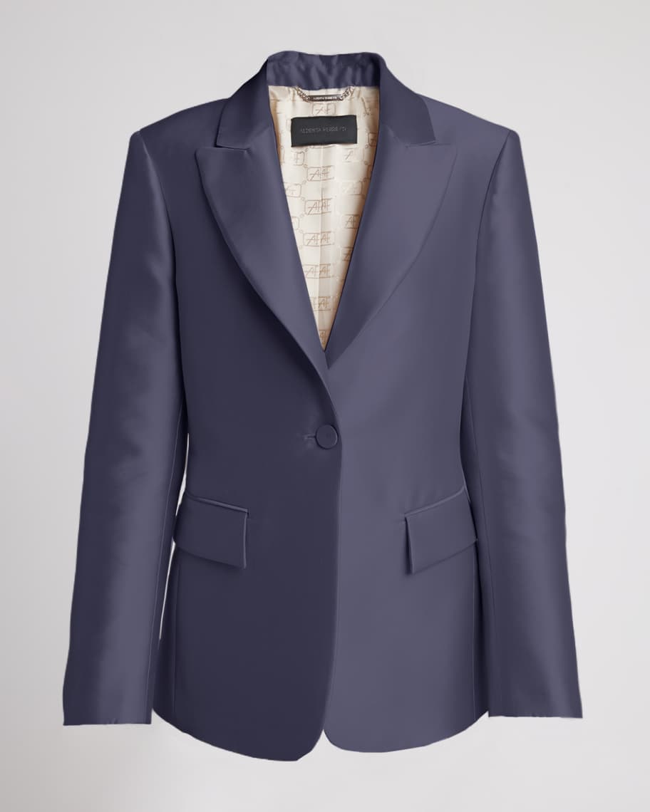 Alberta Ferretti Single-Breasted Silk Jacket | Neiman Marcus
