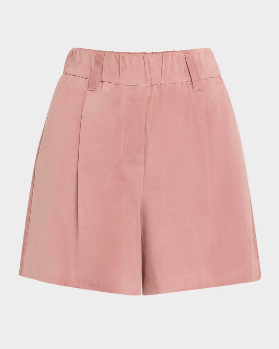 ショートパンツ BRUNELLO CUCINELLI Women Shorts  Burmudas MH549P8867C002 Be BRUNELLO CUCINELLI Pleated linen and wool-blend shorts | NET