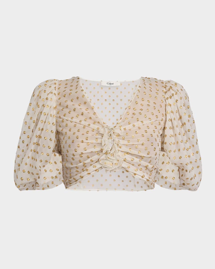Polka Dot England Nell Rose Crop Slouchy Top main image 0