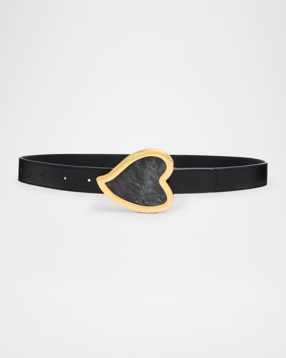 Brandon Maxwell Oversized Marble Heart Leather Belt | Neiman
