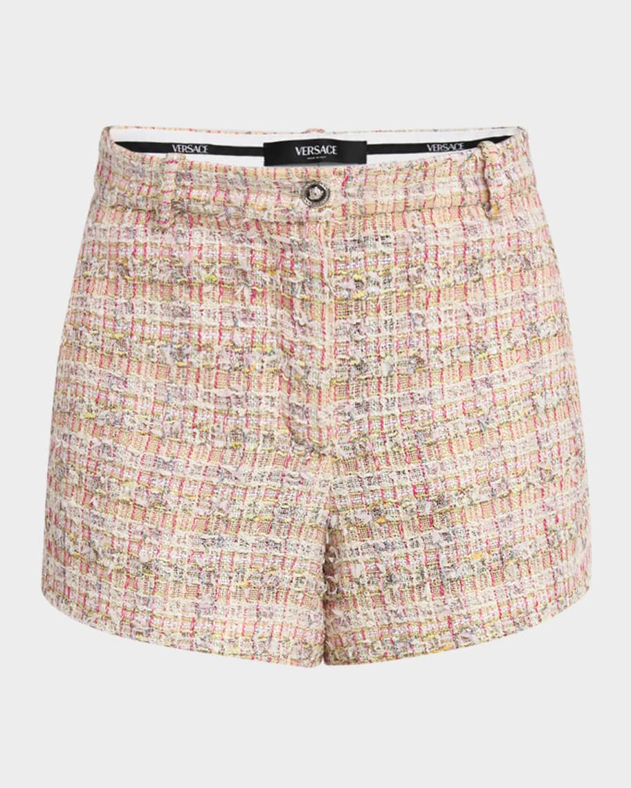 ショーツ VERSACE BOUCLE TWEED SHORTS Versace Tweed Shorts | Neutrals | FARFETCH PH
