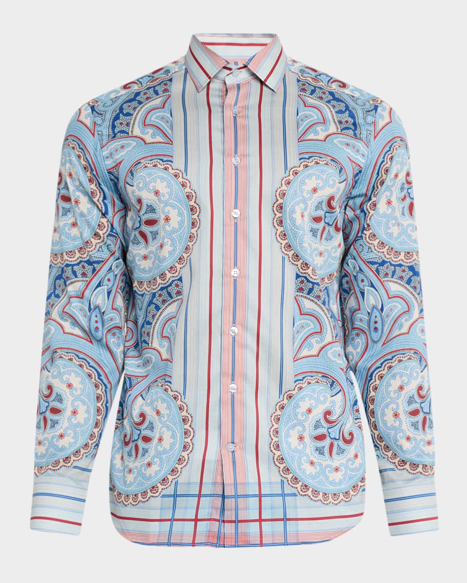 Tシャツ・カットソー ETRO SS25 Paisley Shirt (WRPA0027AK757 X0892) Etro Paisley Print Shirt - Green - Women | WRIA0019AK777X0874
