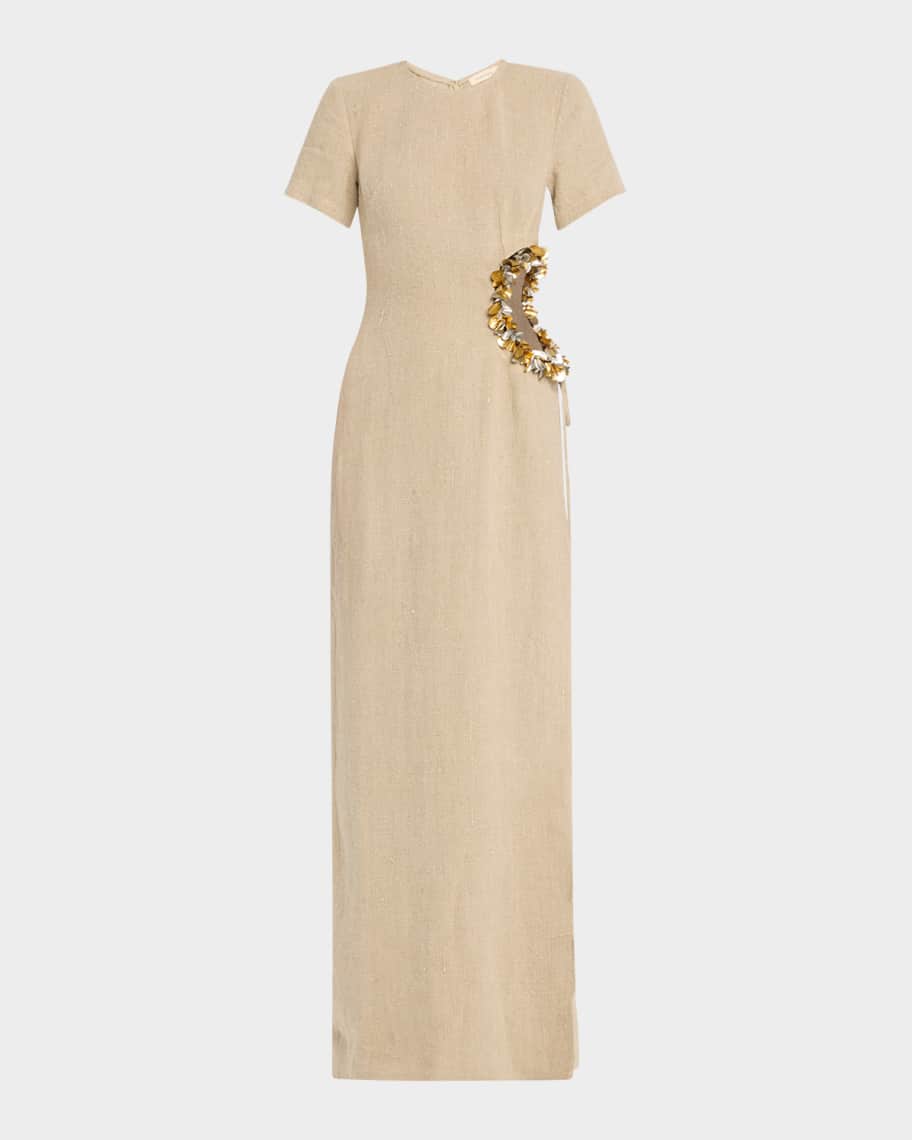 Diotima Seaford Cutout Linen Evening Dress