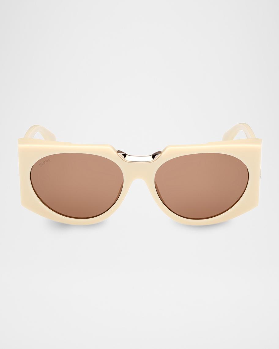 Max Mara Spark 5 Acetate Round Sunglasses | Neiman Marcus display picture 3