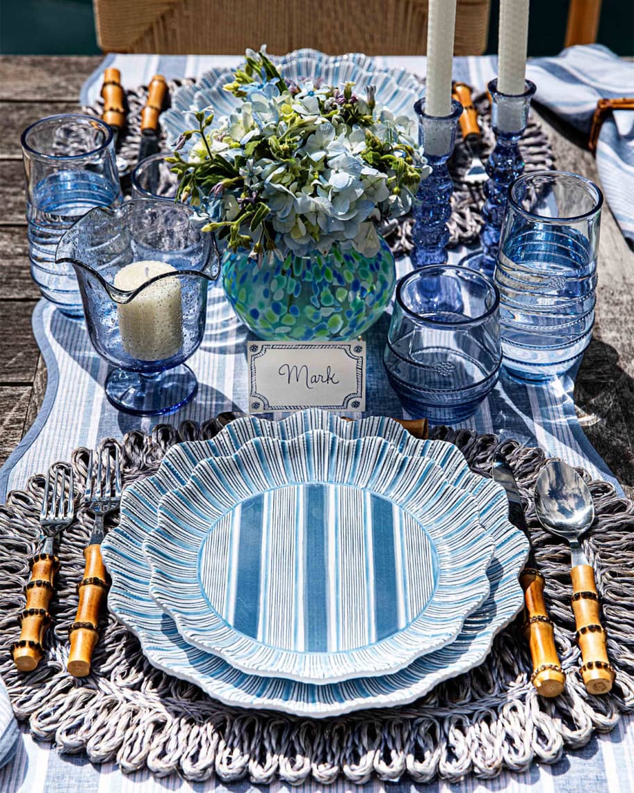 Cabana Stripe Melamine Dinner Plates, Set of 4