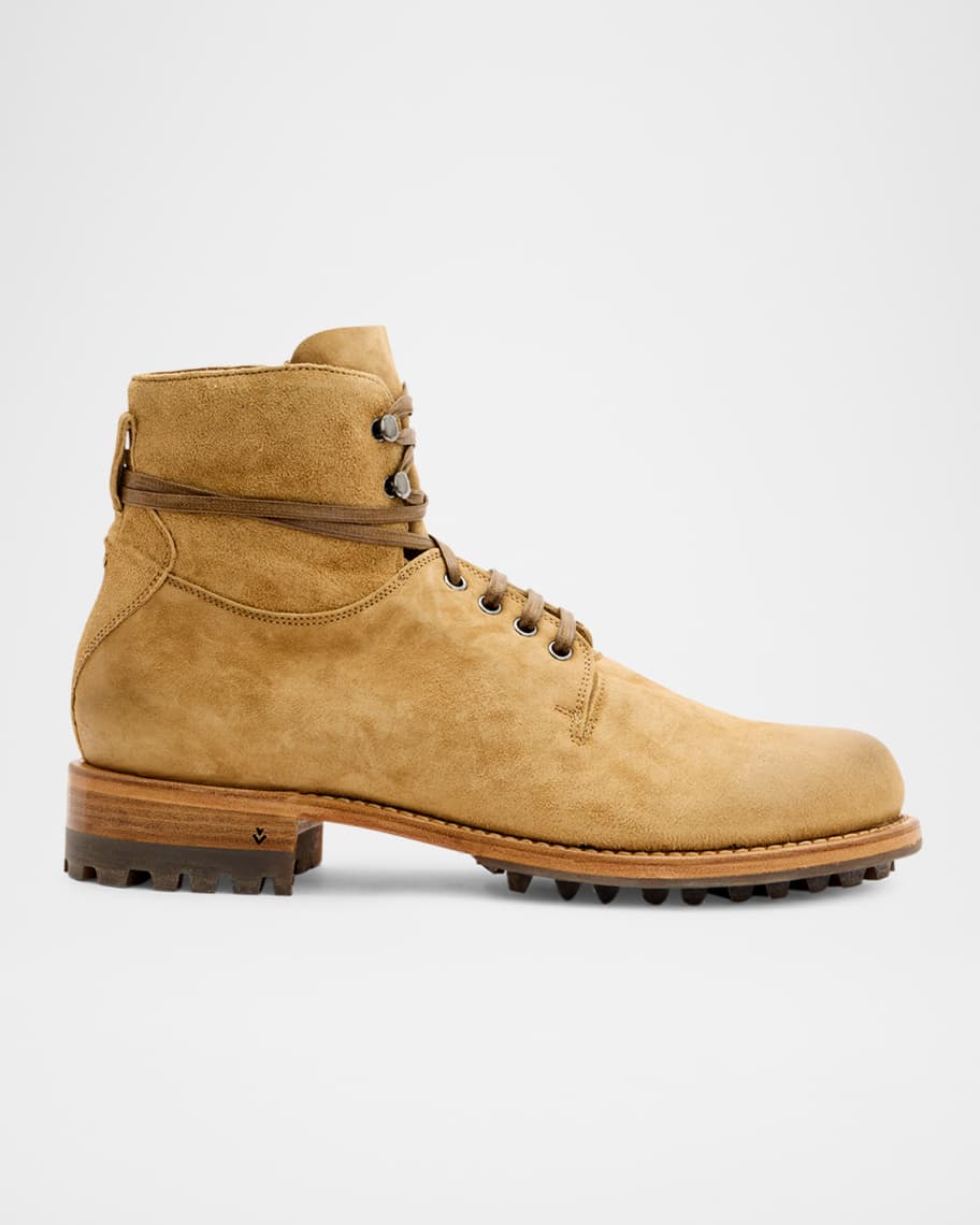John Varvatos Men's Moto Suede Work Boots | Neiman Marcus