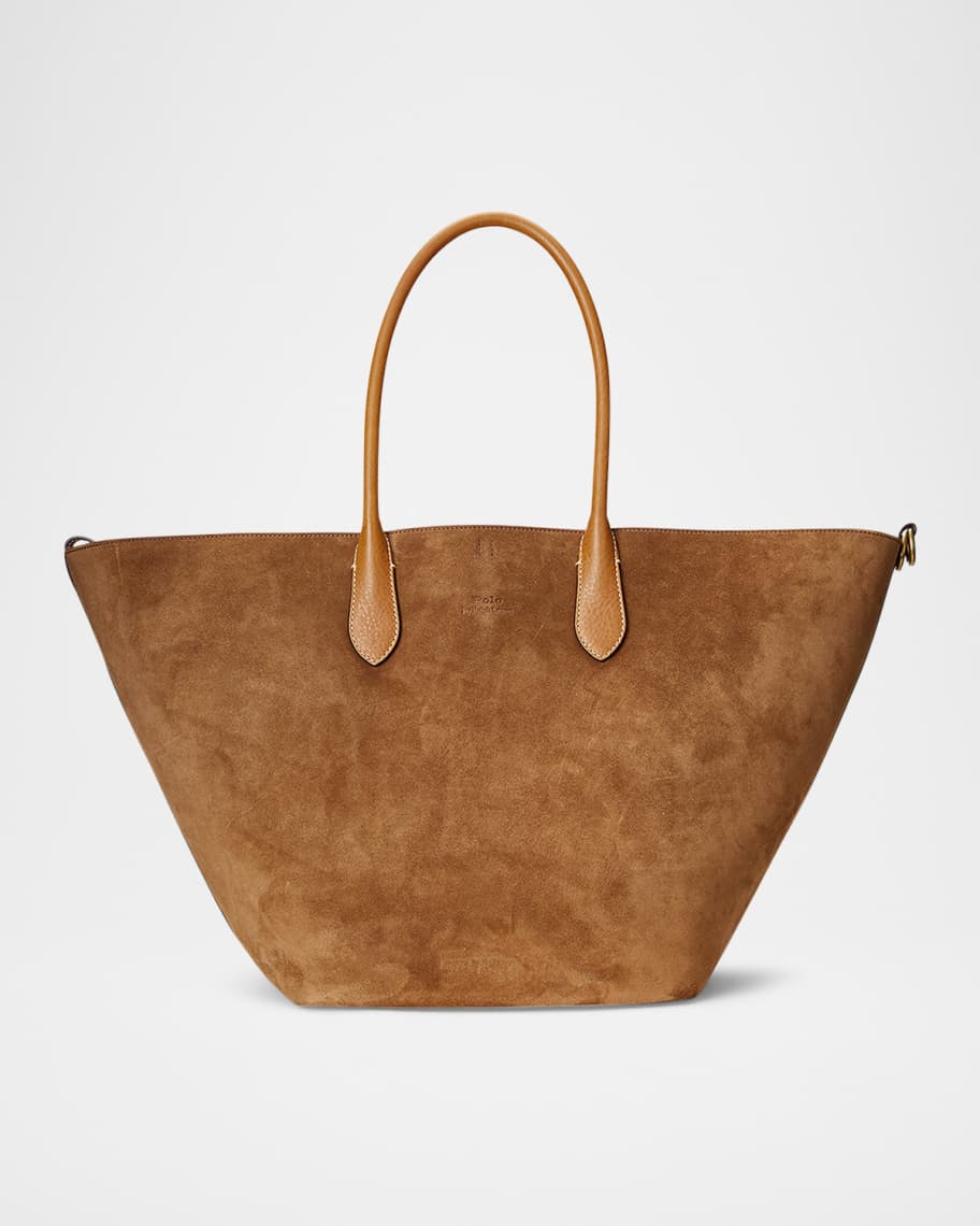 Polo Ralph Lauren Bellport Large Suede & Leather Tote Bag