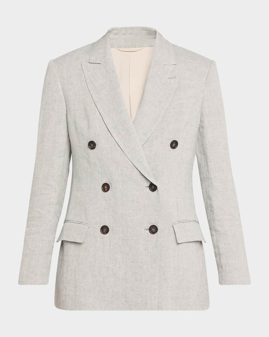 Brunello Cucinelli Metallic Cotton-Linen Canvas Double