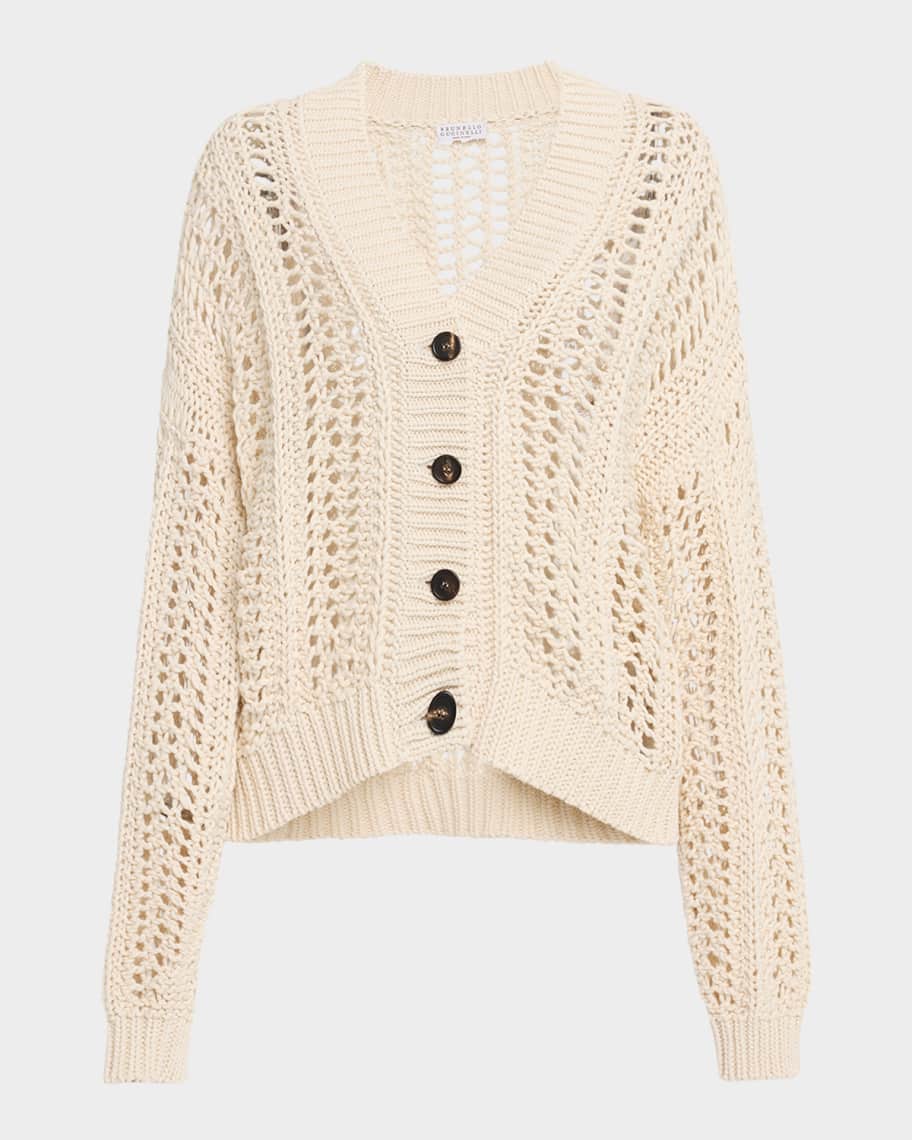 Brunello Cucinelli Cotton Springtime Net Button Front