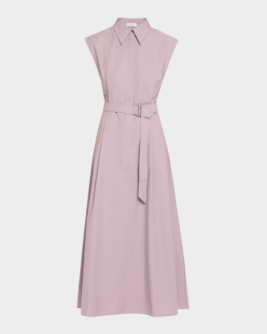 BRUNELLO CUCINELLI★Cotton Twill Belted Wrap Shirt Dress Cotton wrap dress in brown - Brunello Cucinelli | Mytheresa