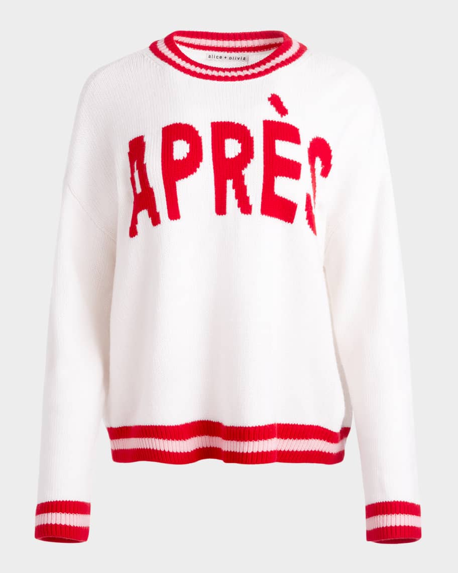 Alice+Olivia - ❤️★Alice olive 22新作新品    赤人形柄　長袖パーカー　ニット Alice + Olivia Ogden Apres Wool-Blend Sweater | Neiman Marcus