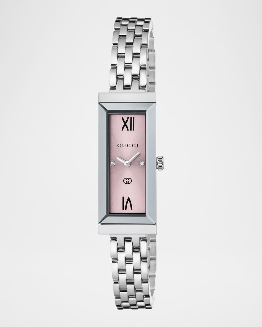 Gucci 14x34mm G-Frame Small Rectangular Watch with Bracelet Strap