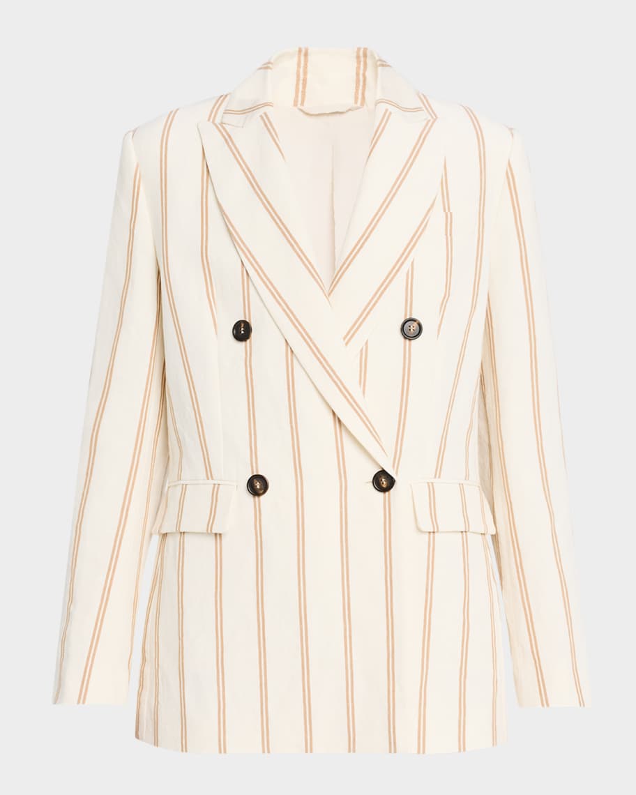 ジャケット BRUNELLO CUCINELLI Double-breasted wool and cashmere short c Brunello Cucinelli double-breasted peak-lapel Jacket