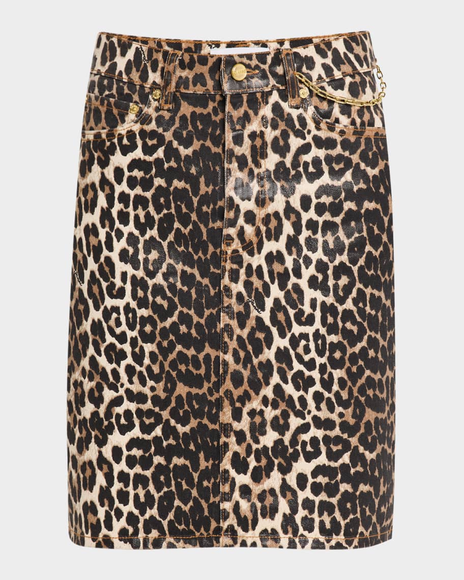 GANNI　Print Denim A-line Skirt GANNI A-line Denim Skirt | Blue | FARFETCH