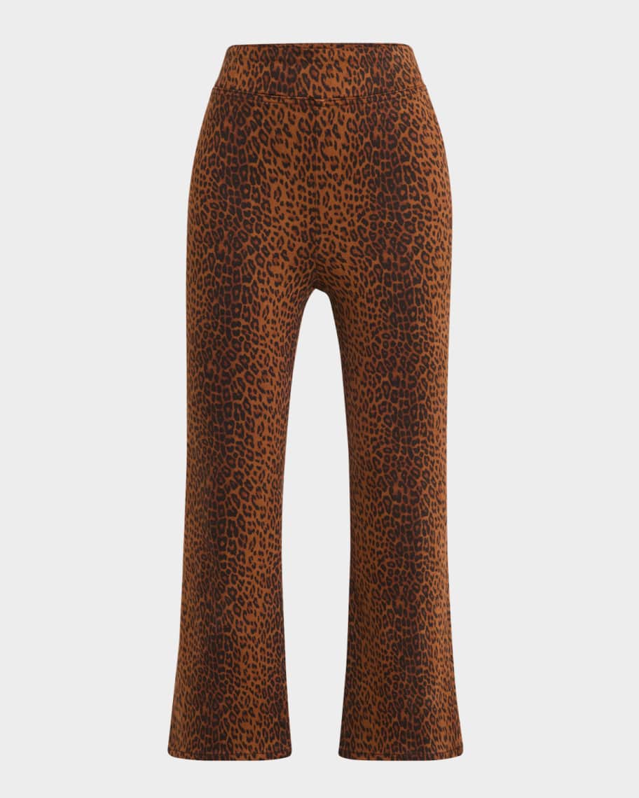 FRAME The Jetset Crop Mini Boot Leopard Pants | Neiman Marcus