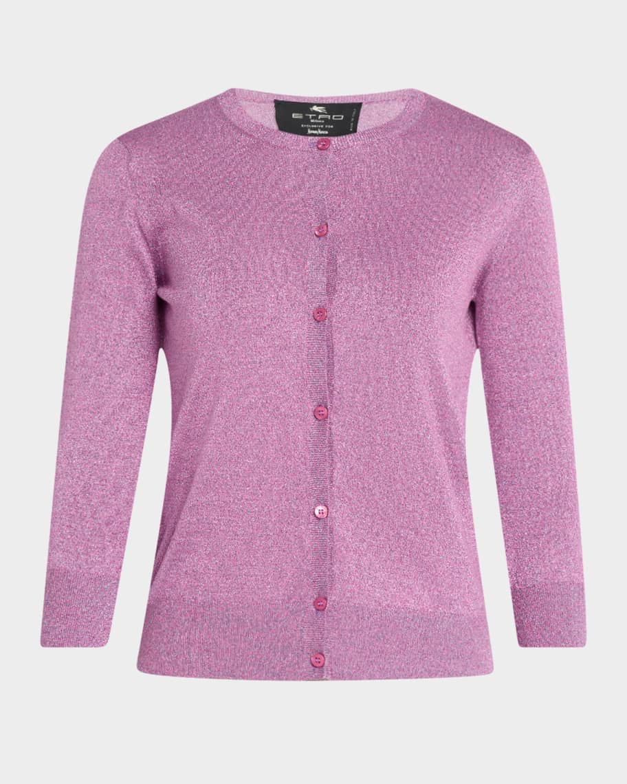 【送料&関税込】Etro Plum Cotton Blend Cardigan ETRO Mohair Blend Cardigan Etro