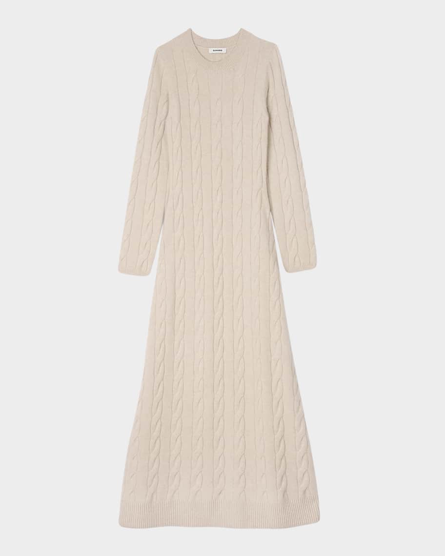 Sandro Maelys Cable Knit Maxi Sweater Dress Neiman Marcus
