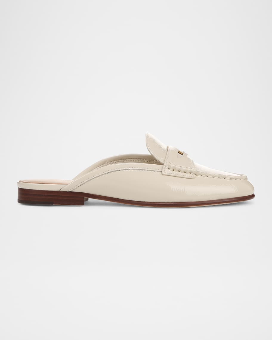 Esme White Penny Loafer Mules