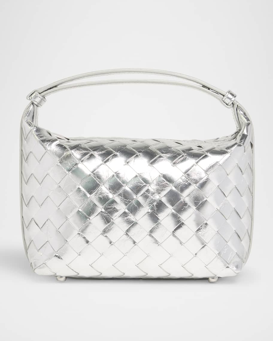 【関税込み】Bottega Veneta オフホワイト Wallace バッグ Bottega Veneta - Mini Wallace White & Gold Leather Shoulder Bag