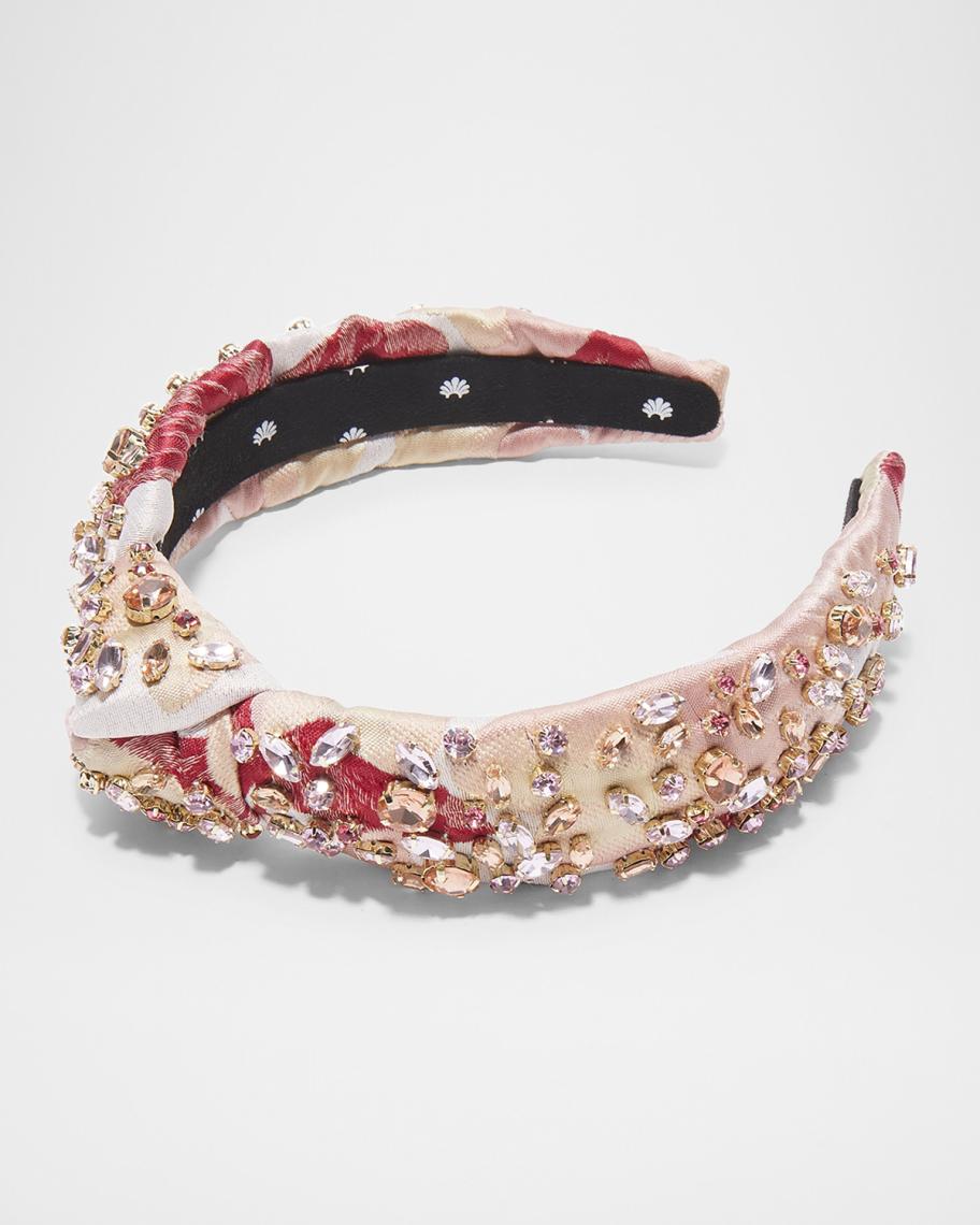 Lele sadoughi Floral cluster Swarovski headband in crimson Lele Sadoughi Knotted Venus Embellished Headband | Saks  main image 3