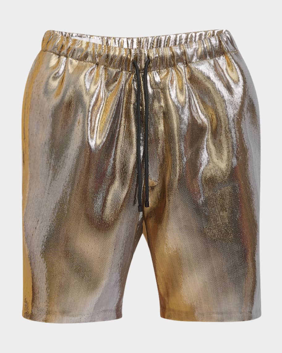 Dries Van Noten Men's Piperi Metallic Shorts | Neiman Marcus