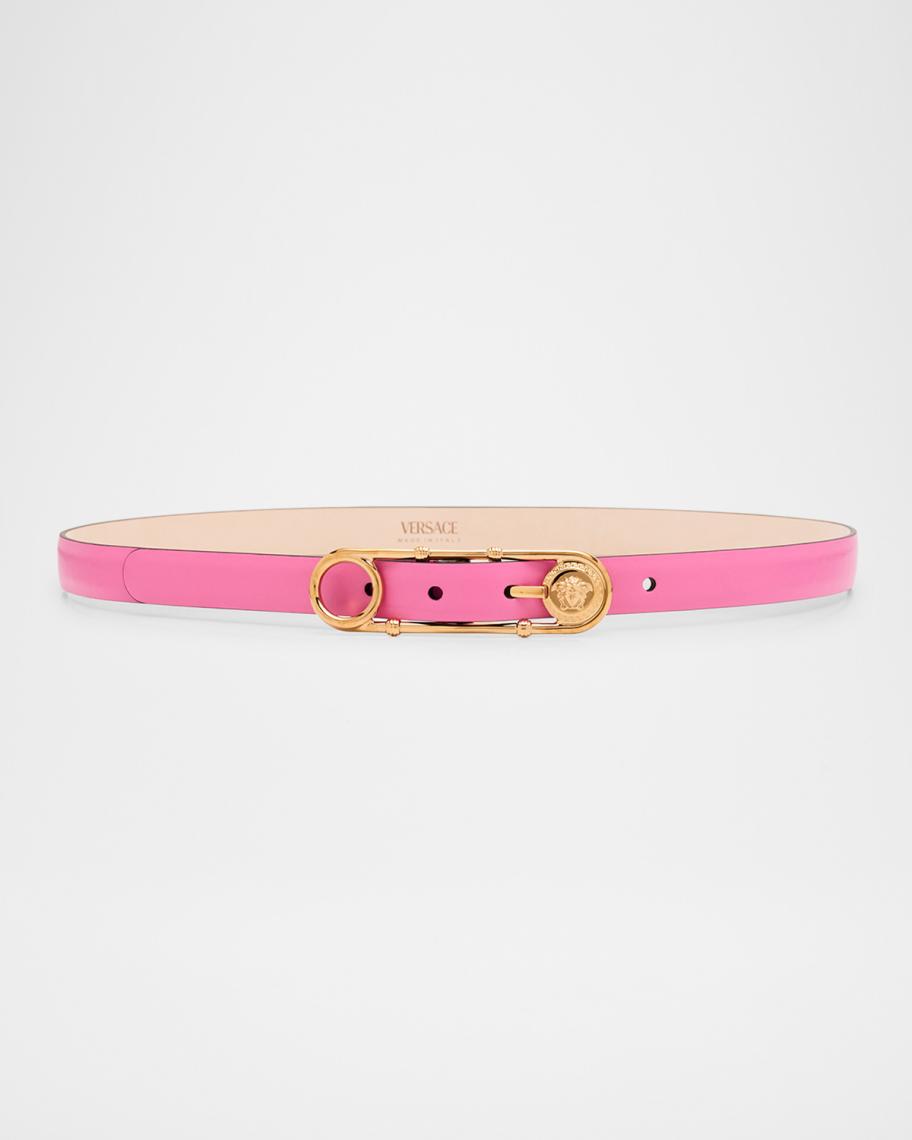 Versace Crystal Medusa Pink Leather Belt — Rare Glam Statement Piece VERSACE Medusa Belt Leather Women main image 4