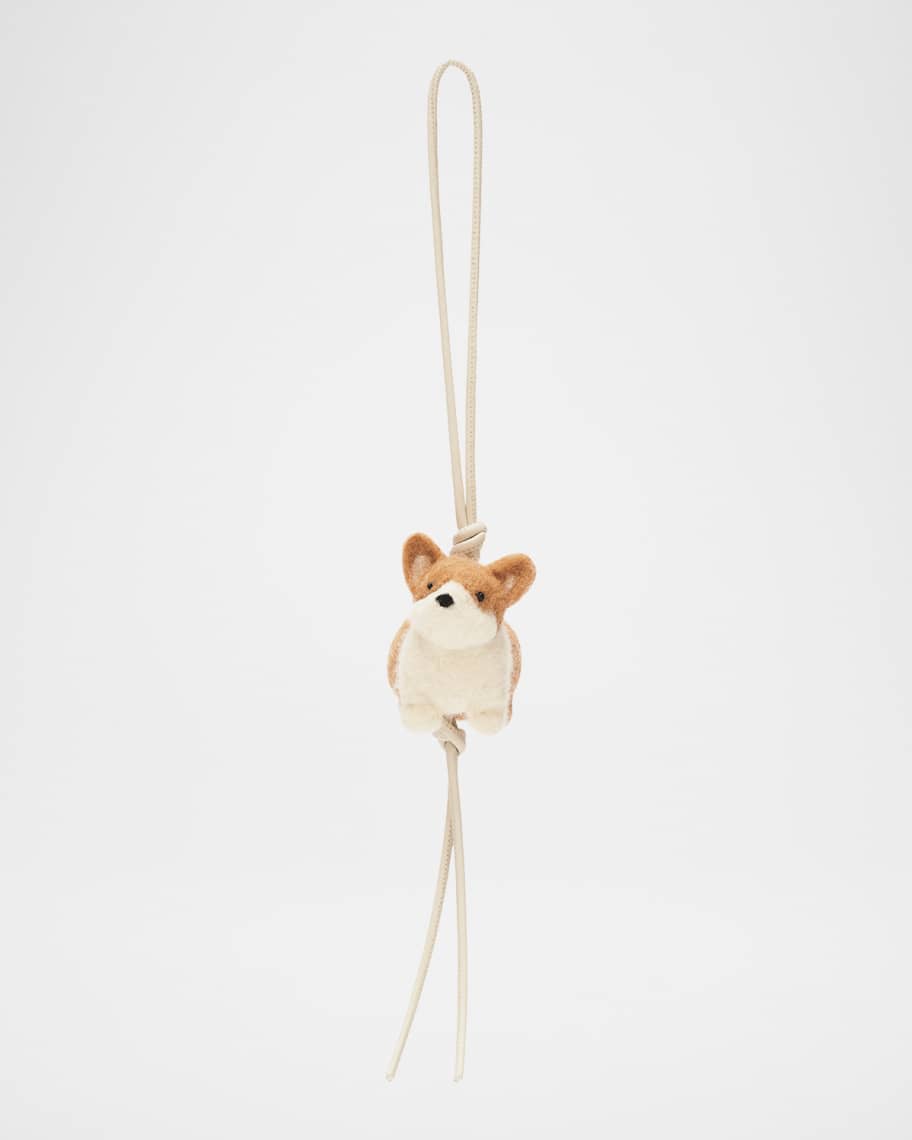 【関税&送料込】Loewe Multicolor Leather And Felt Corgi Key Loewe Corgi Charm in Leather and Wool | Neiman Marcus