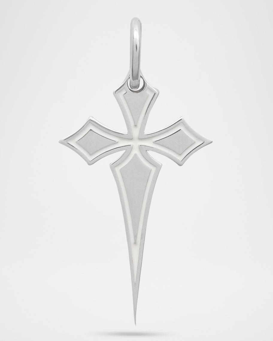 Marco Dal Maso Men's The Cross Gothic Style High Polish Silver Ivory ...