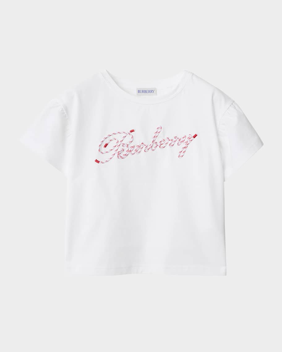 BURBERRY Tシャツ ③ Burberry Girl's Roxy Rope Logo-Print T-Shirt, Size 3-14