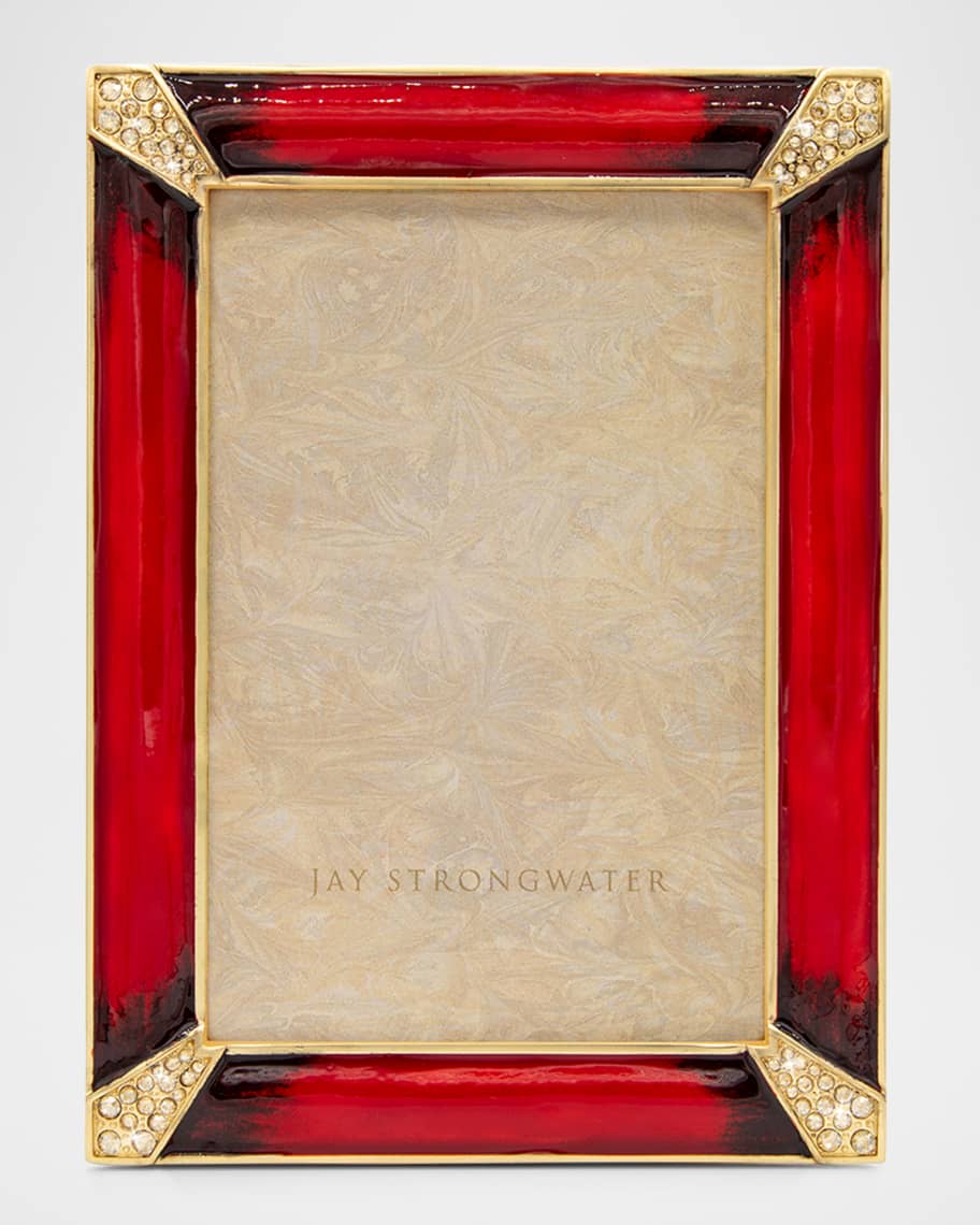 Jay Strongwater Lavinia Ruby Enamel Picture Frame, 4