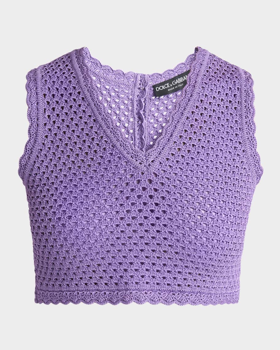 トップス Dolce&Gabbana crochet design tank top Dolce&Gabbana Crochet Knit Crop Tank Top | Neiman Marcus
