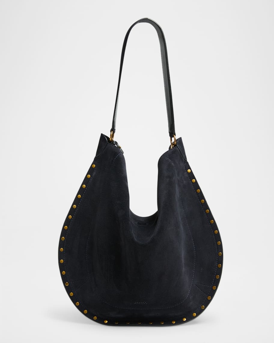 Isabel Marant Oskan Studded Suede Hobo Bag | Neiman Marcus