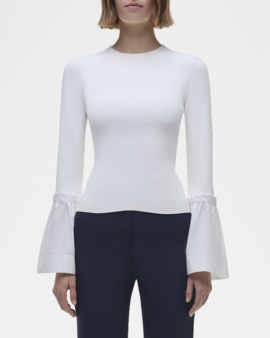 SIMKHAI Agata Long-Sleeve Top | Neiman Marcus