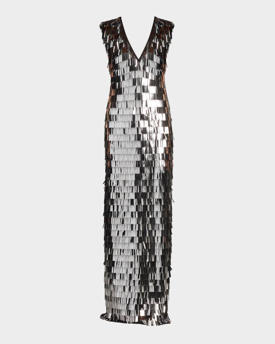 Tadashi Shoji - Sleeveless Perforated Strap A-line Gown