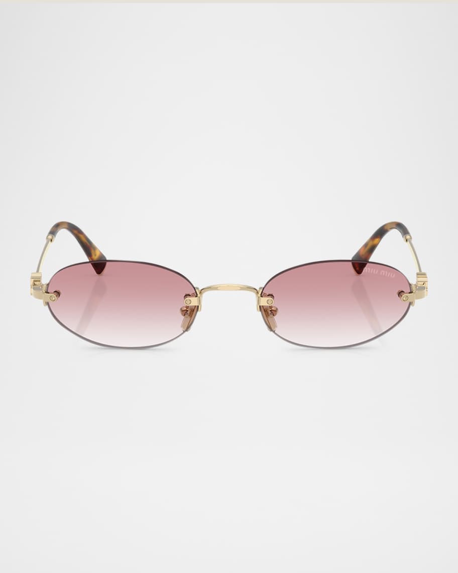 みぅ Miu Miu Logo Acetate Rectangle Sunglasses | Neiman Marcus