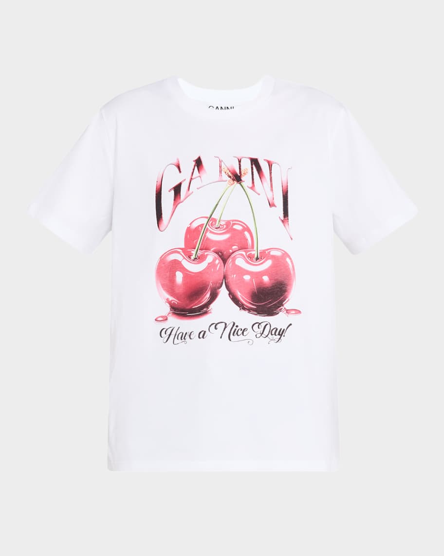 [GANNI]★Basic Jersey Green Cherry Relaxed T-shirt BASIC JERSEY RELAXED T-SHIRT | GREEN CHERRY – PAVEMENT