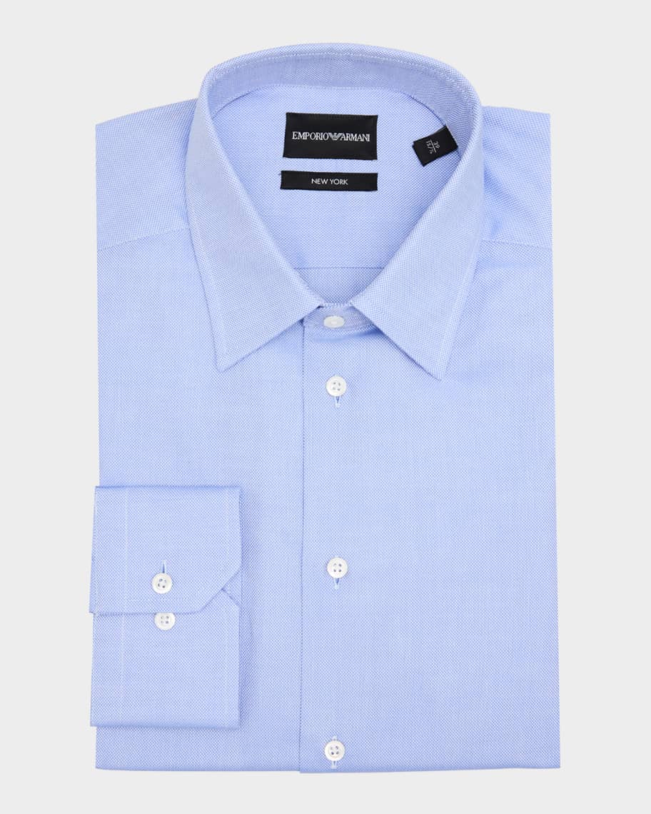 Emporio Armani Men's Cotton Micro-Dot Dress Shirt | Neiman