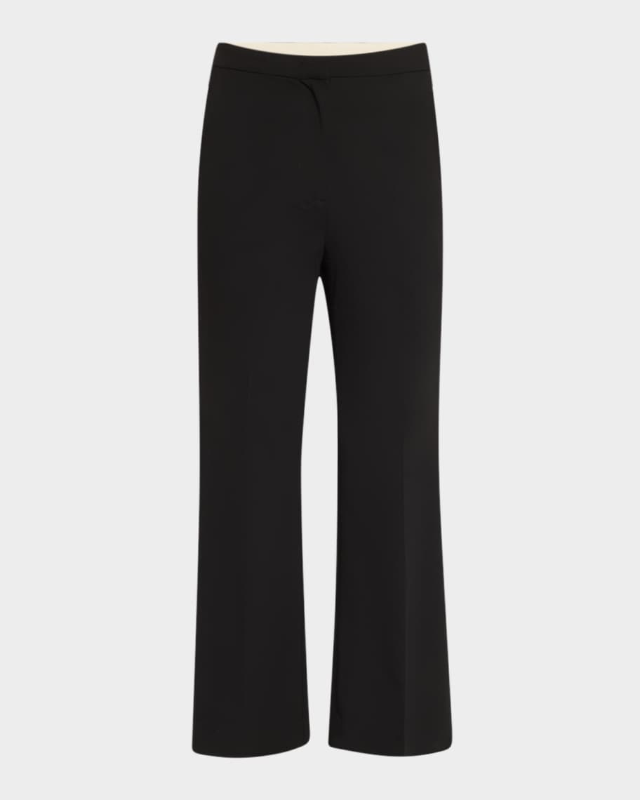 Black Naturally Dyed Cotton Chevron Hand Block Printed Cropped Cigarette Pants