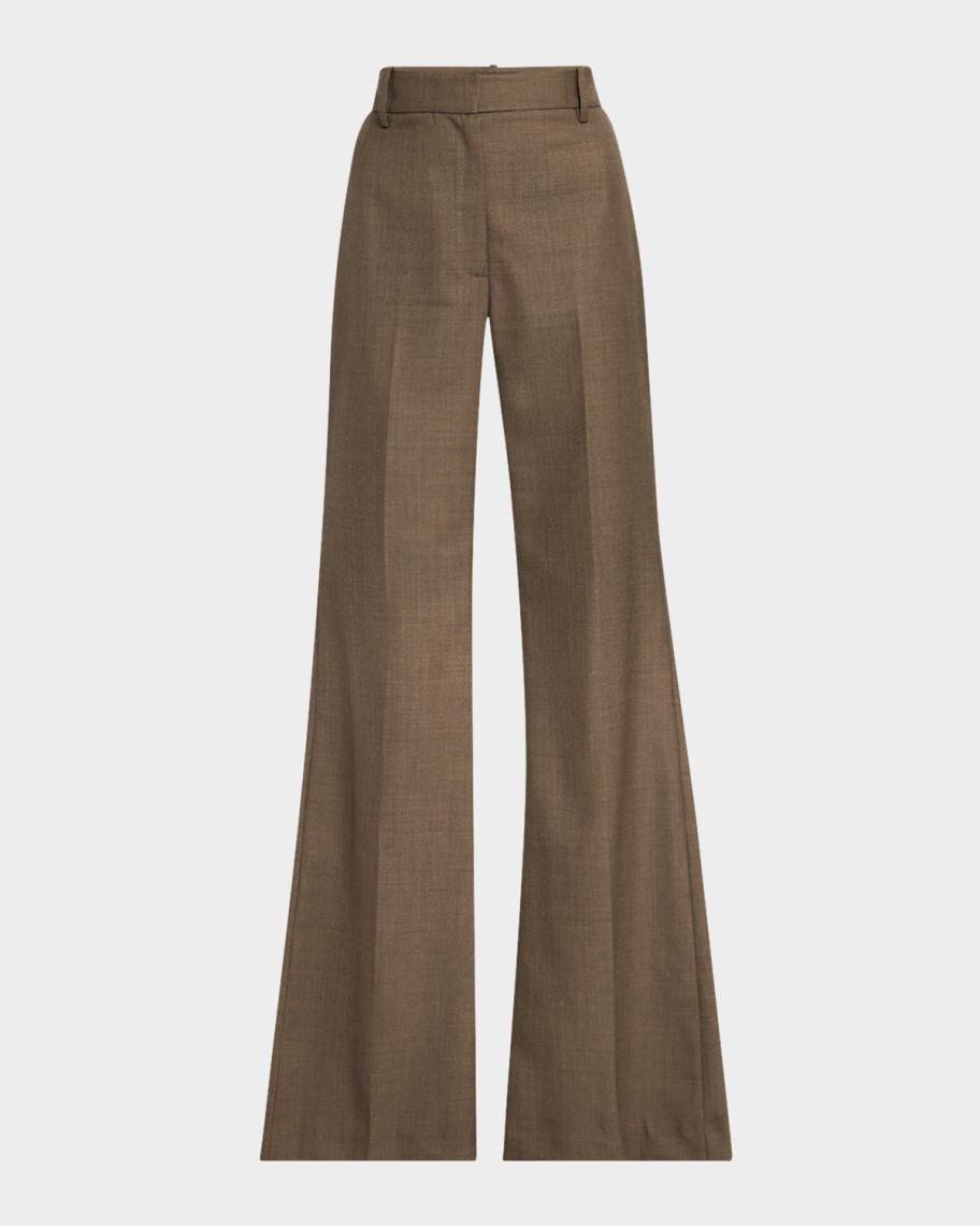 Nili Lotan Effy Wool Flare Pants | Neiman Marcus