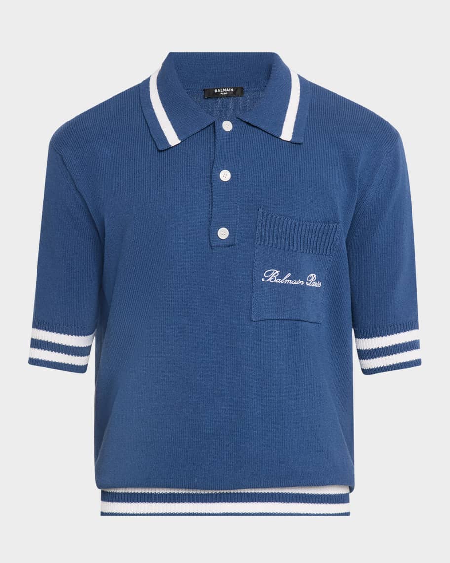 Men's Striped-Trim Polo Shirt