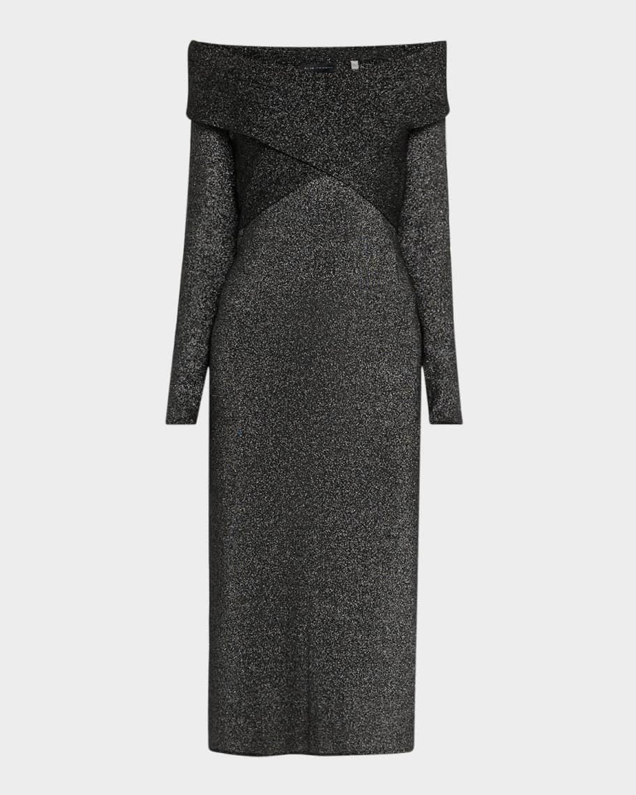 Elie Tahari The Rowan Lurex Midi Sweater Dress Neiman Marcus