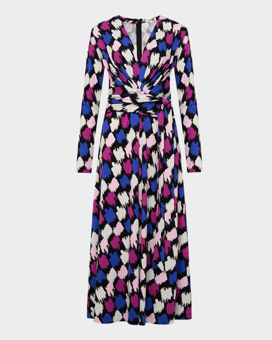 Diane von Furstenberg シフォン ハイネック ミディワンピース Diane von Furstenberg シフォン ハイネック ミディワンピース