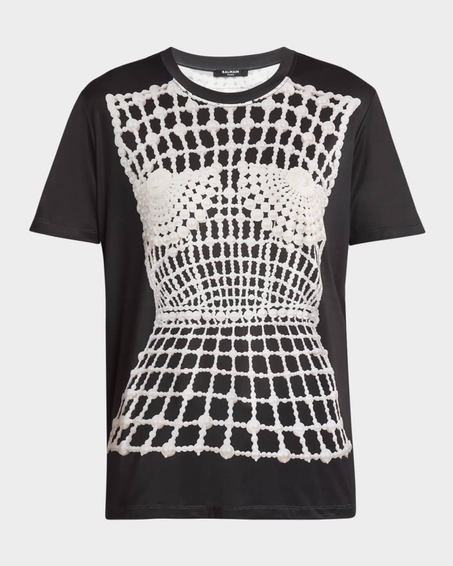 【送料&関税込】Balmain Leather Trompe L Il Ls T-shirt Balmain Leather Trompe L'Œil Ls T-Shirt – BALTINI
