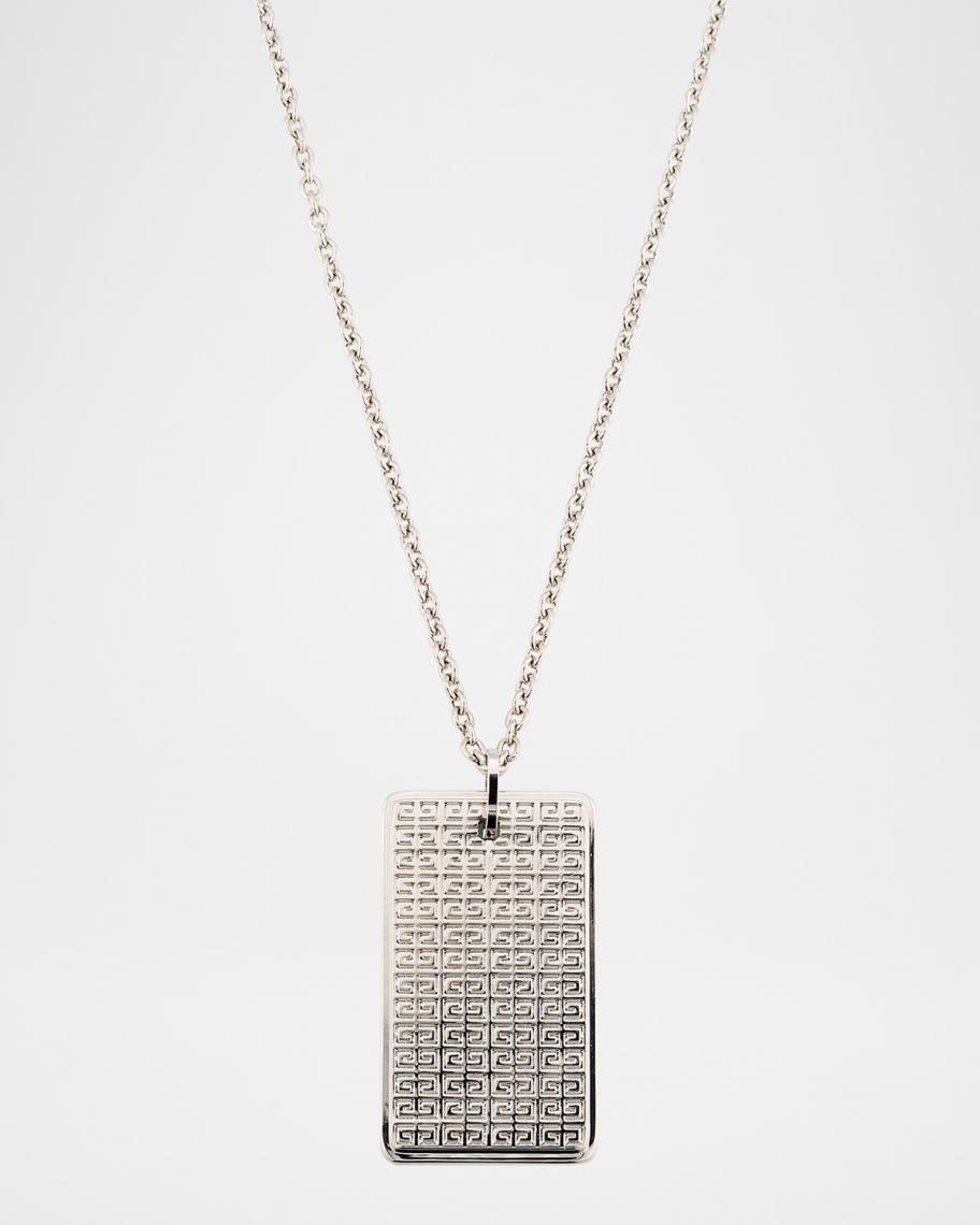 Givenchy Men's Silvery 4G Allover Tag Necklace | Neiman Marcus