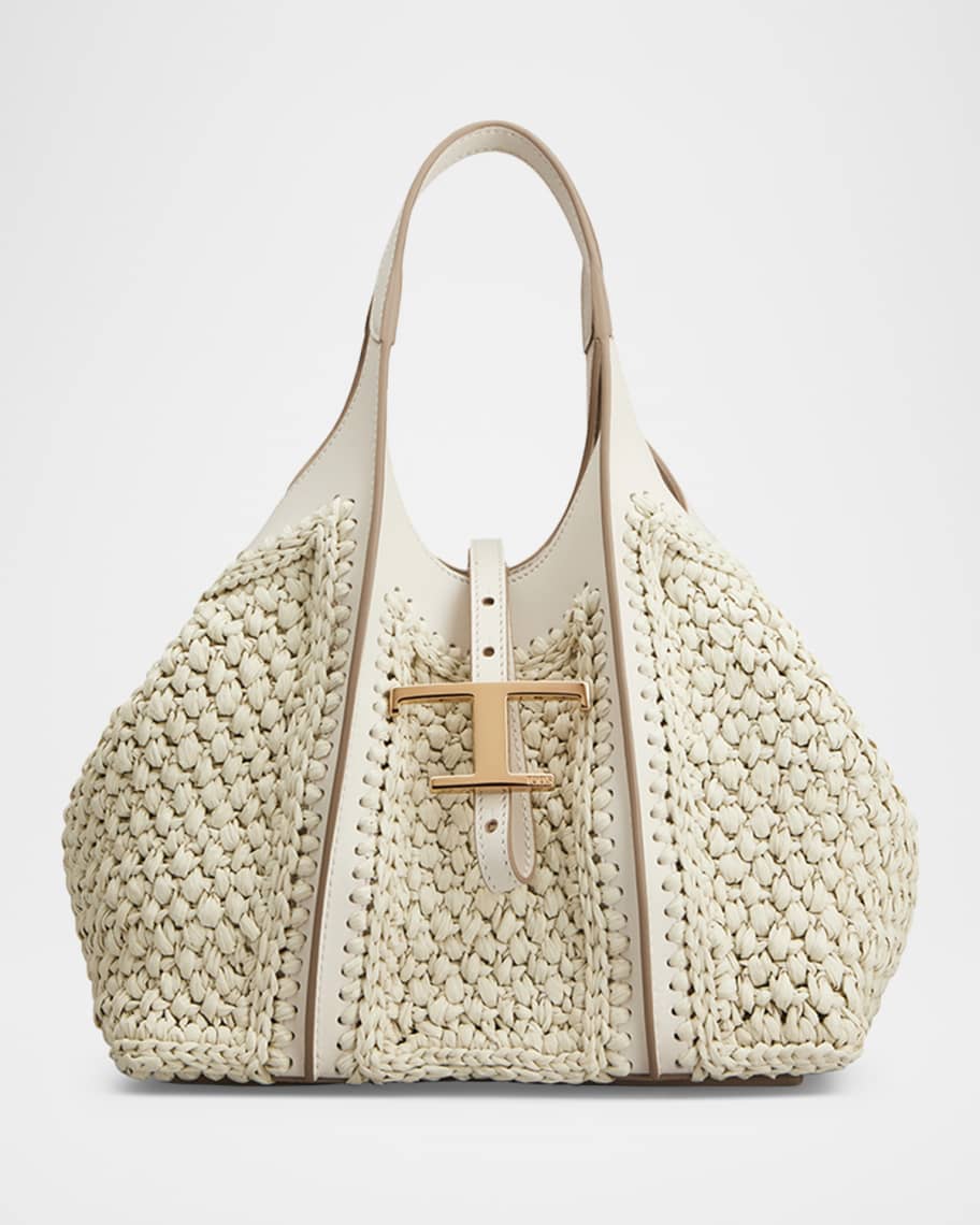 送料関税込み♪【TOD'S】T Timeless Charm small tote bag Woman BLACK T Timeless Shopping Bag in Leather Mini