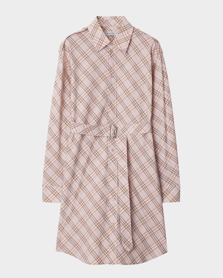 Burberry Check Belted Shirt Dress | Neiman Marcus