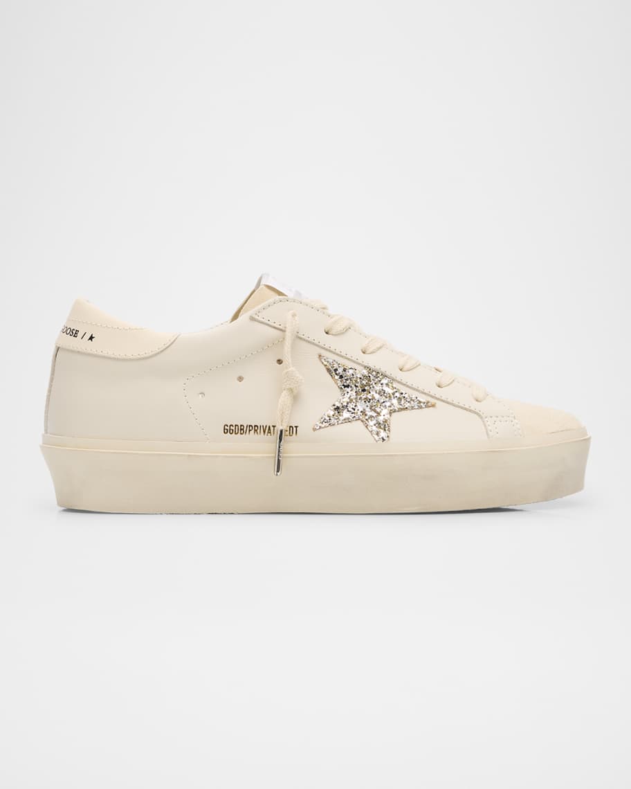 Golden Goose Hi Star Leather Glitter Low-Top Sneakers | Neiman Marcus