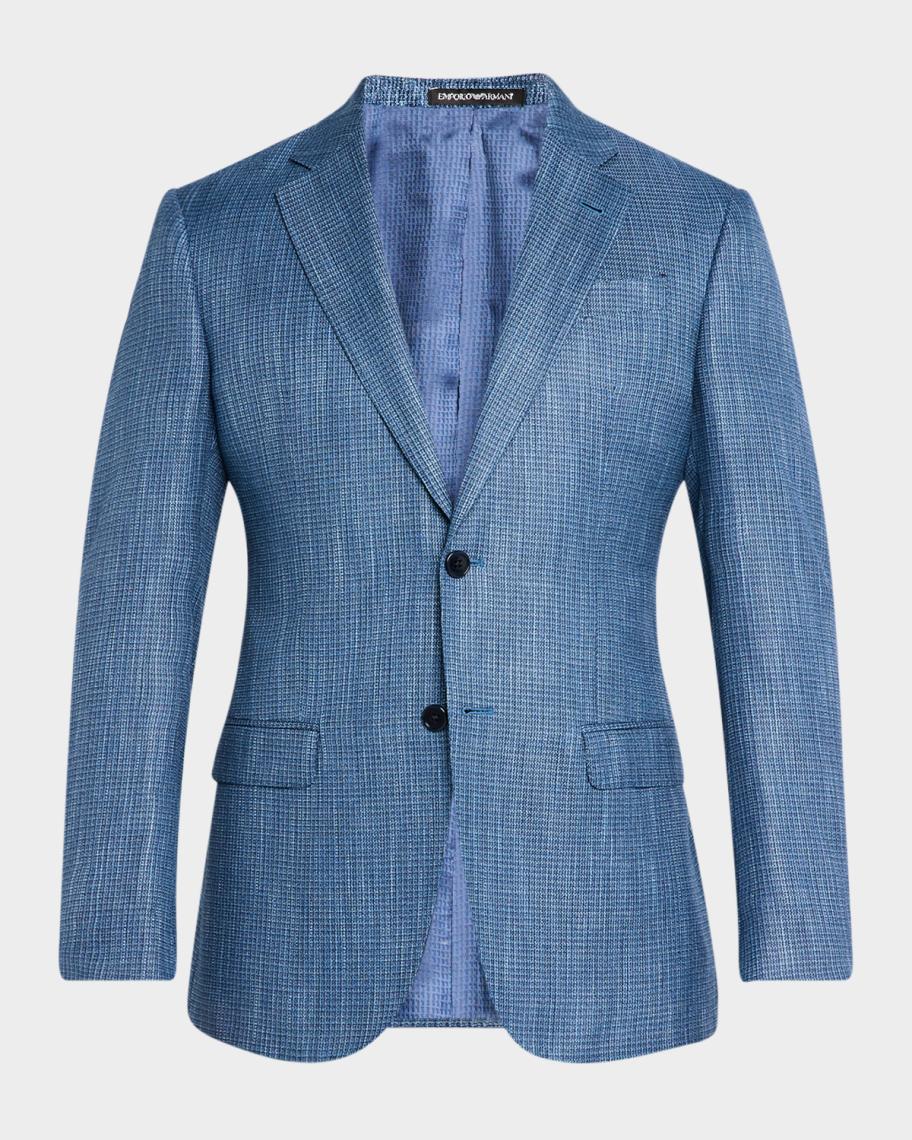 Emporio Armani Men's Bamboo Textured Grid Sport Coat | Neiman Marcus
